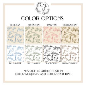 Puede incluir: Imagen que muestra varias opciones de color para un producto con un dise&ntilde;o de tem&aacute;tica del Oeste, con caballos, cactus y monta&ntilde;as. Los esquemas de color incluyen azul, verde, rosa y marr&oacute;n combinados con fondos beige o blancos. El texto dice "OPCIONES DE COLOR" y "CONT&Aacute;CTANOS PARA SOLICITUDES DE COLOR PERSONALIZADAS Y COMBINACI&Oacute;N DE COLORES."