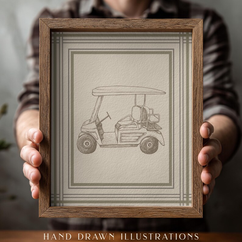 Anniversary Gift for Him Custom Golf Art Print Set