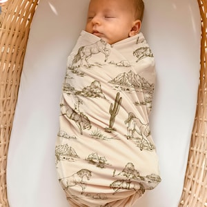 Western Boy Hospital Swaddle Blanket Western Newborn Swaddle Set Personalized Custom Newborn Outfit Cowboy Theme Baby Shower Gift with Name