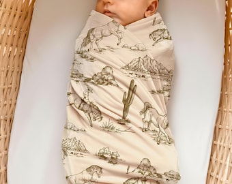 Western Swaddle Decke Western Newborn Swaddle Set Personalisierte benutzerdefinierte Neugeborenen Outfit Cowboy Thema Babypartygeschenk mit Name