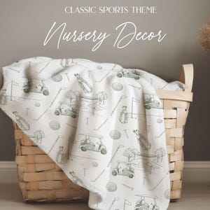 Vintage Golf Blanket Minky Baby Blanket Stroller Blanket Classic Golf