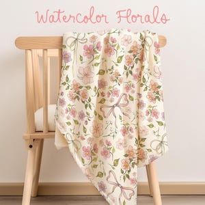 Coquette Blanket Floral Personalized Blanket Baby Girl Floral Baby Blanket Custom Baby Gift Girl Baby Shower Gift New Baby Mom Gift Blanket