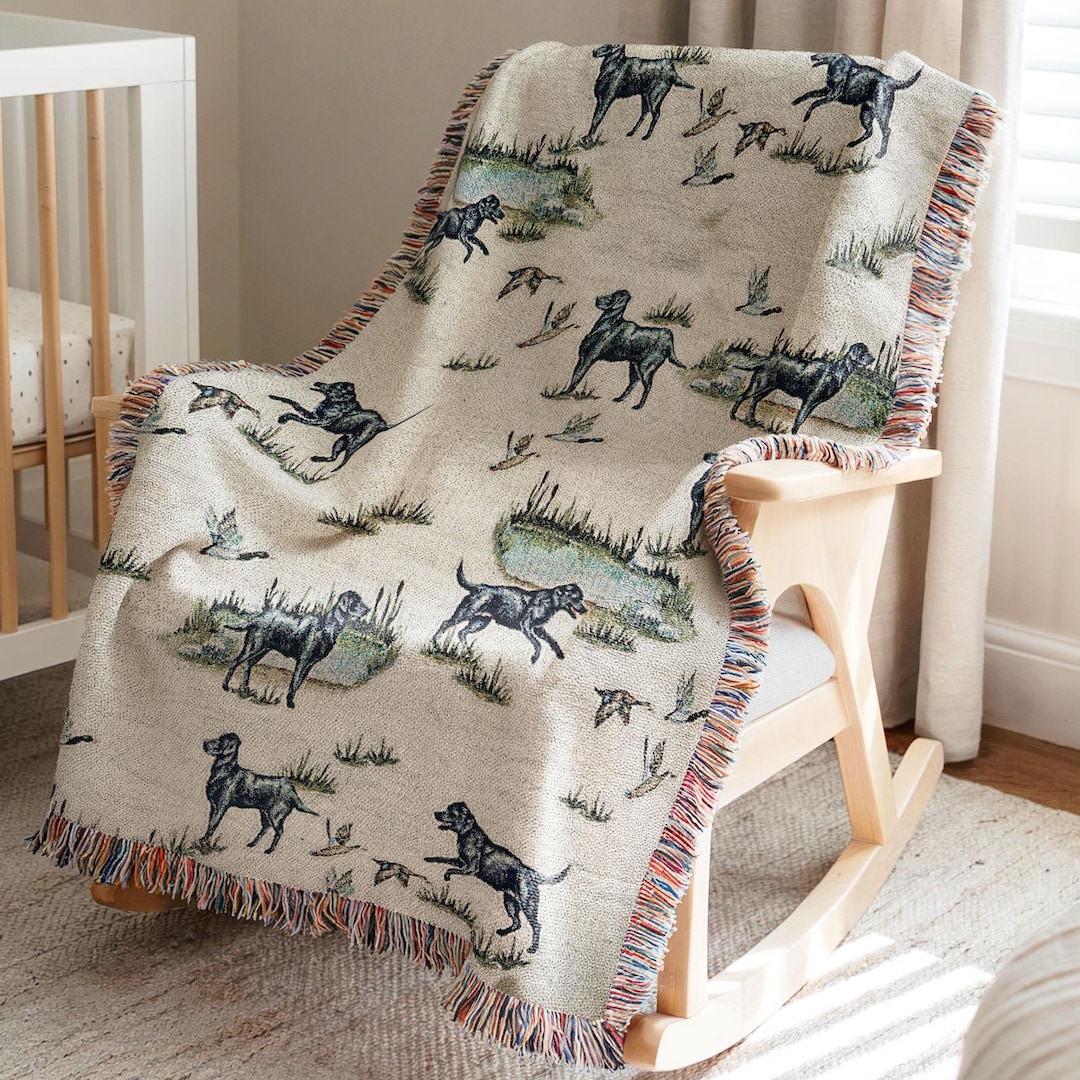 Duck Hunting Nursery Boy Personalized Blanket Black Lab Dog Blanket ...