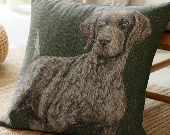 GSP Dog Pillow Duck Dog Hunting Nursery Decor Hunter Green Dog Person Gift Idea Rustic Cabin Decor Vintage Hunting Pointer Dog Decor Pillows