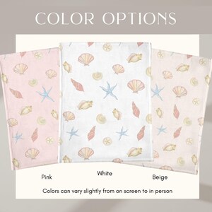Personalized Girl Name Blanket Seashell Baby Gift Custom Name Blanket Kid Throw Blanket Girl Beach Party Gift Personalized Blanket Baby Girl image 4