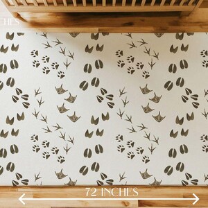 Woodland Nursery Decor Area Rug Round Animal Tracks Rug Woodland Carpet Large Custom Rug