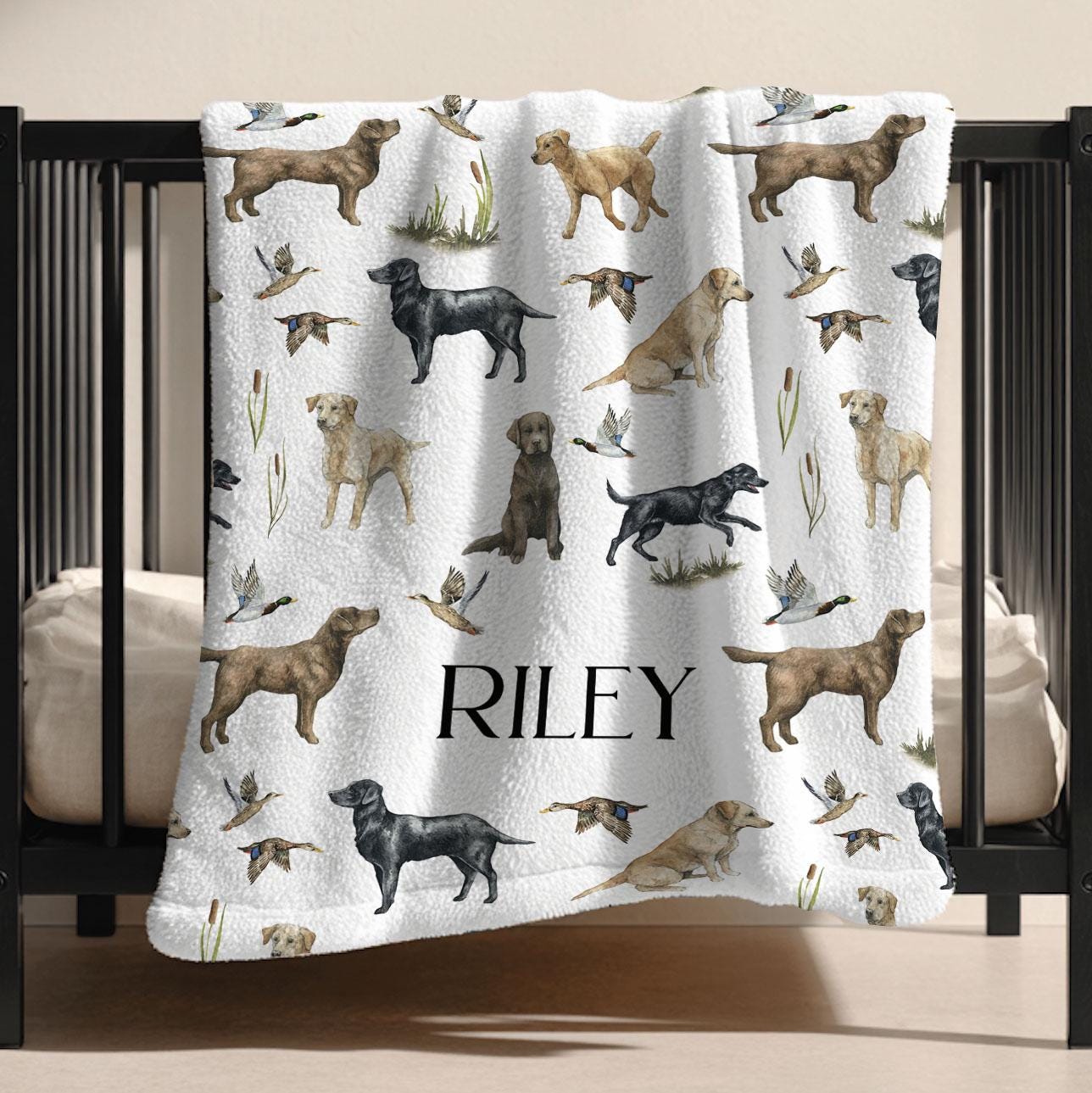 Duck Dog Blanket Boy Room Mallard Duck Blanket Hunting Theme 