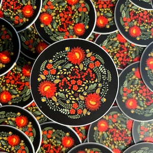 Ukrainian pattern waterproof vinyl sticker