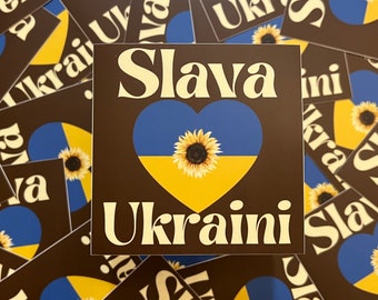 SLAVA UKRAINI wasserfester Vinyl-Aufkleber, Autoaufkleber