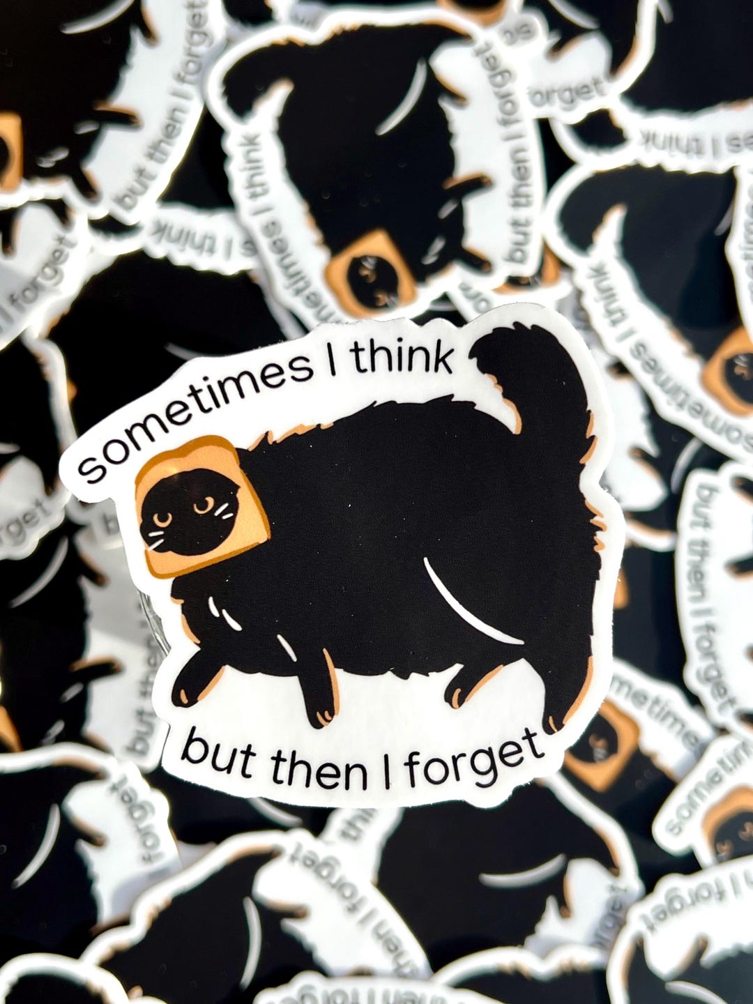 Funny Black Cat Waterproof Vinyl Sticker - Etsy