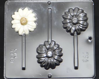 Daisy Flower Lollipop Chocolate Candy Mold 3448