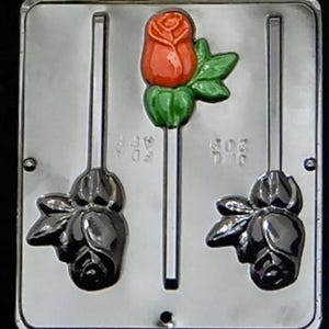 Rose Lollipop Chocolate Candy Mold 209