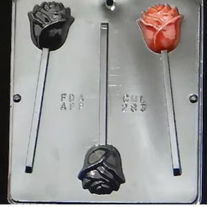 Rose Lollipop Chocolate Candy Mold 283