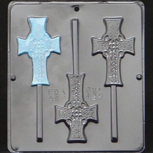 Cross on Oval Lollipop Chocolate Candy Mold Religious 405 Etsy