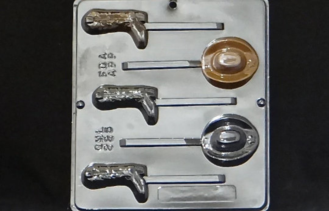Cowboy Boot & Hat Lollipop / Chocolate Candy Mold #3342 - Clear Plastic, Made In USA, By Candy Molds N More 3 thumbnail image