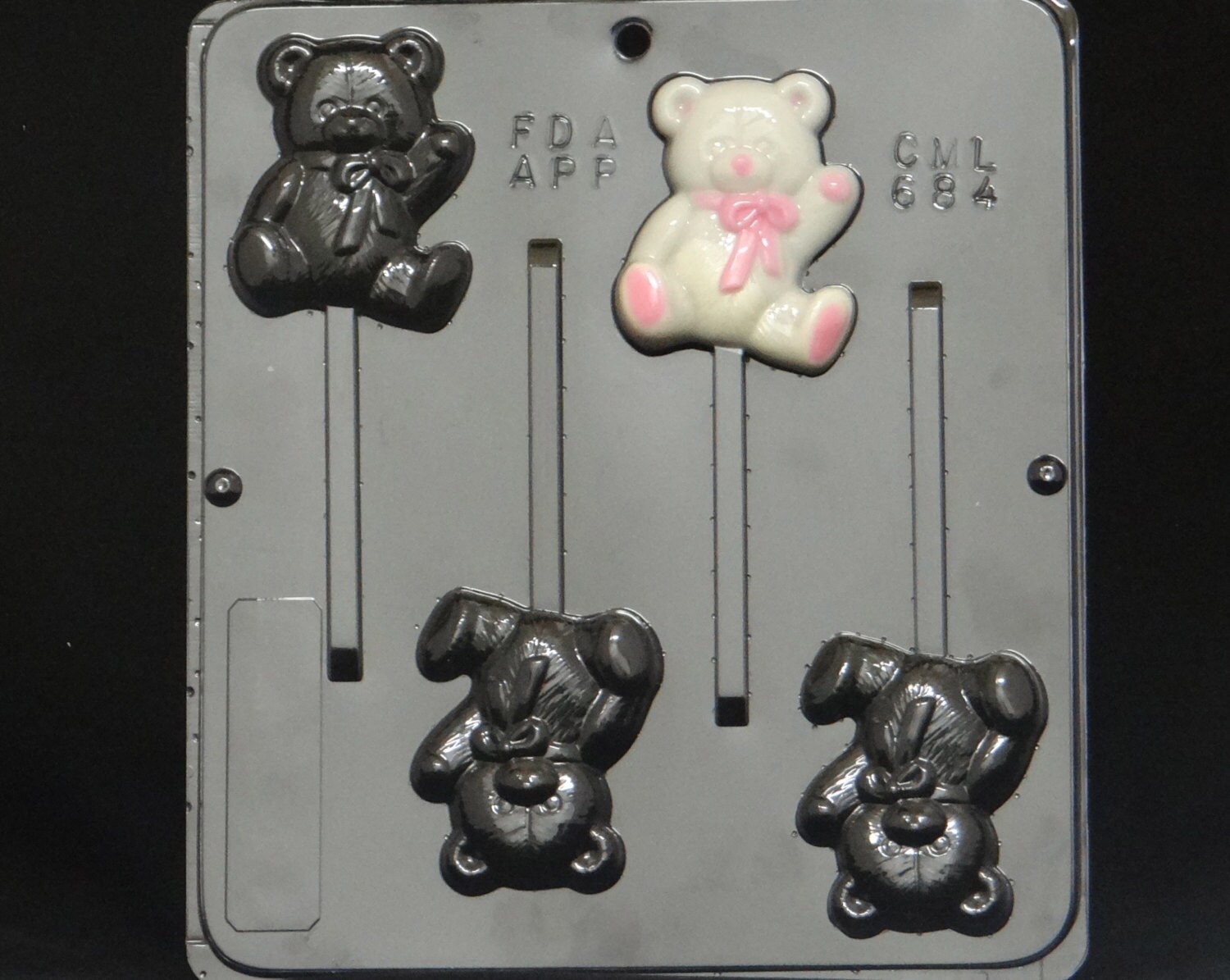 Teddy Bear Lollipop Chocolate Candy Mold Baby Shower 684