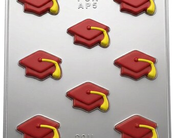 Graduation Cap Bite Size Chocolate Candy Mold Graduation 8007 Cup Cake Topper