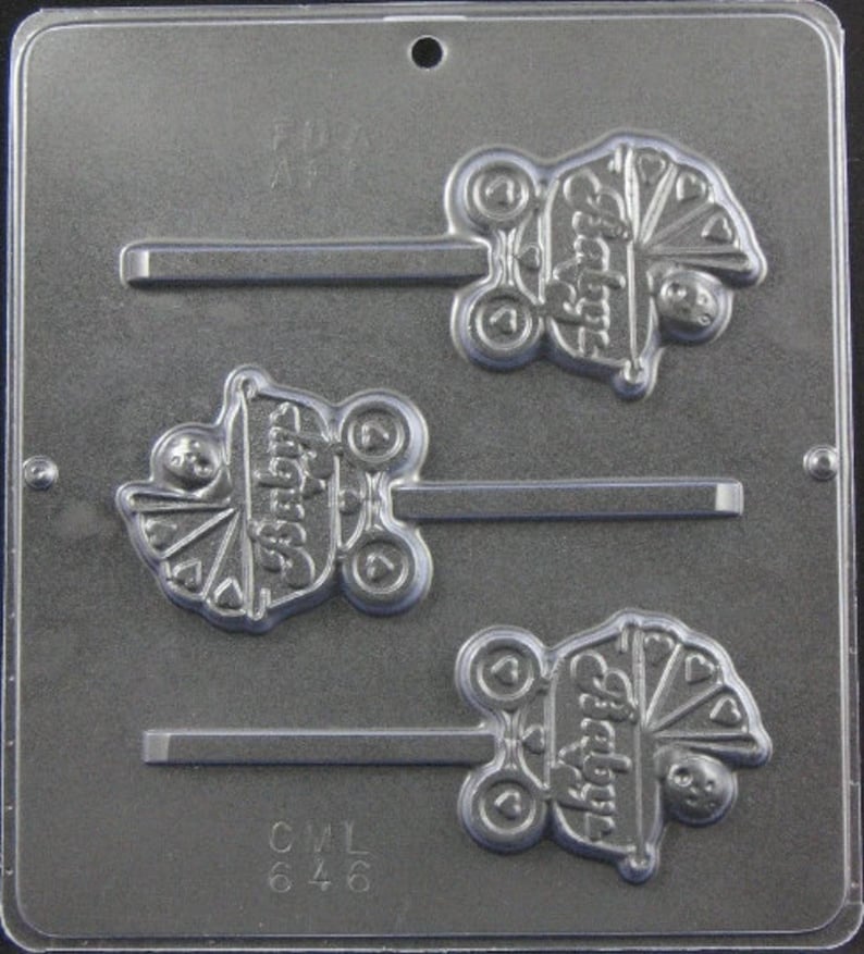 Baby in Carriage Lollipop Chocolate Candy Mold Baby Shower 646 image 2