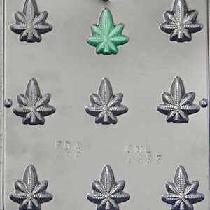 Bite Size Marijuana Pot Leaf Chocolate Candy Mold 1337 image 2