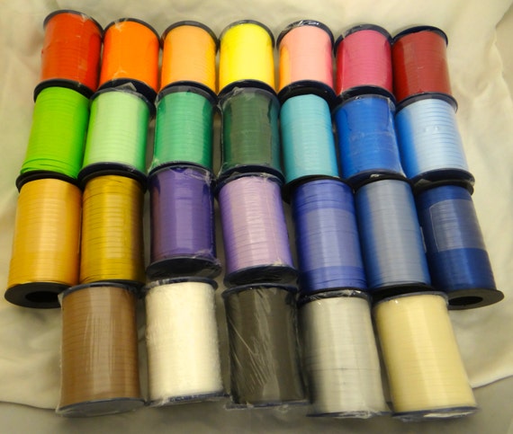 Curling Ribbon Spool Crimped 3/16 500 yards 1500 Feet, Offering 27 colors,  for balloons, favors and gifts