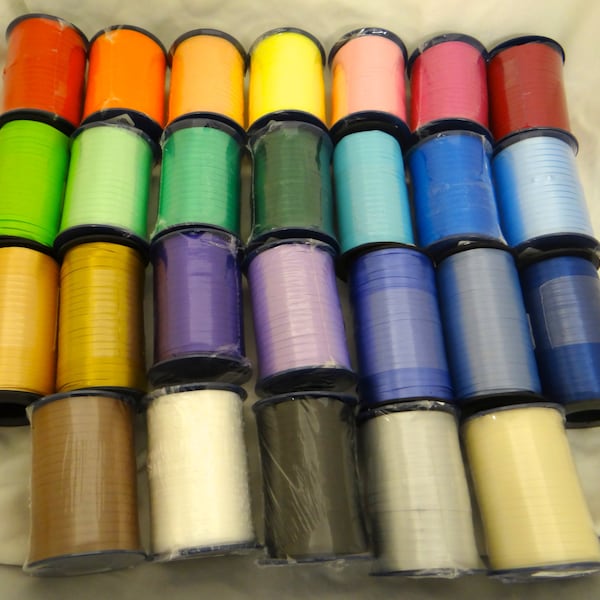 Curling Ribbon Spool Crimped 3/16 500 yards 1500 Feet, Offering 27 colors, for balloons, favors and gifts