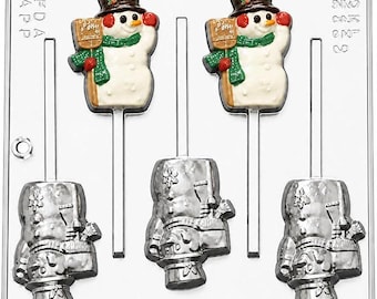 Snowman Lollipop Chocolate Candy Mold Christmas 2118