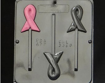Awareness Ribbon Lollipop Chocolate Candy Mold 3398