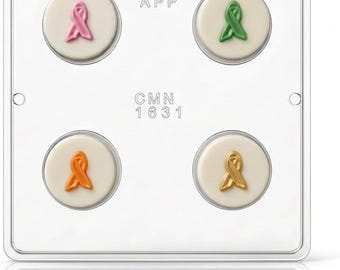 Awareness Ribbon Cookie Sandwich Chocolate Candy Mold 1631