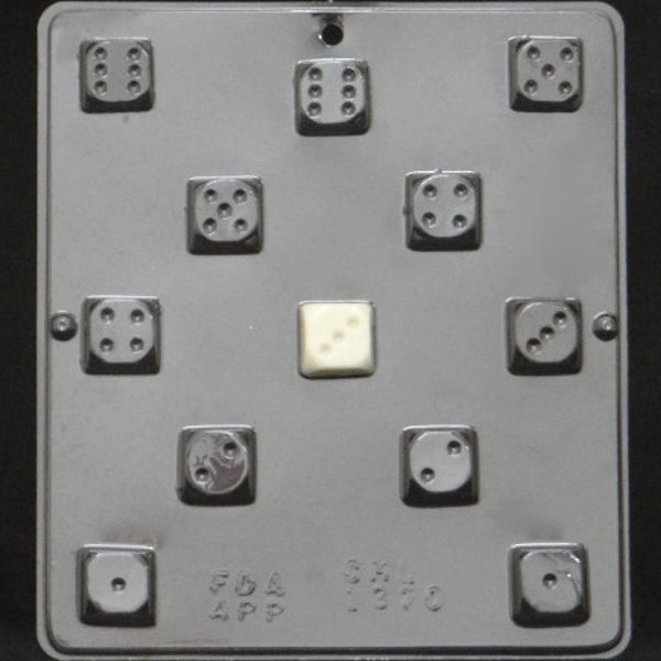 Bite Size Dice Chocolate Candy Mold 1370 ( 12 cavity mold )