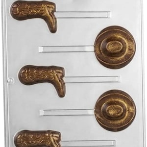 Cowboy Hat and Boot Lollipop Chocolate Candy Mold 225
