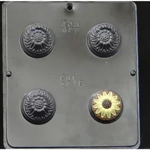 Sunflower Cookie Sandwich Chocolate Candy Mold 1649
