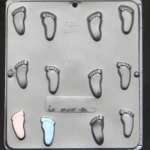 Baby Feet 1 1/2&quot; x 3/4&quot; Chocolate Candy Mold Baby Shower 689