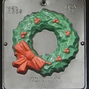 thumbnail image 2 of LARGE CHRISTMAS WREATH Christmas Chocolate Candy Mold 2 of 10