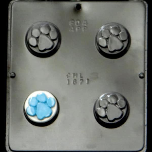 Paw Print Cookie Sandwich Chocolate Candy Mold Baby Shower Blue's Clues Theme 1671