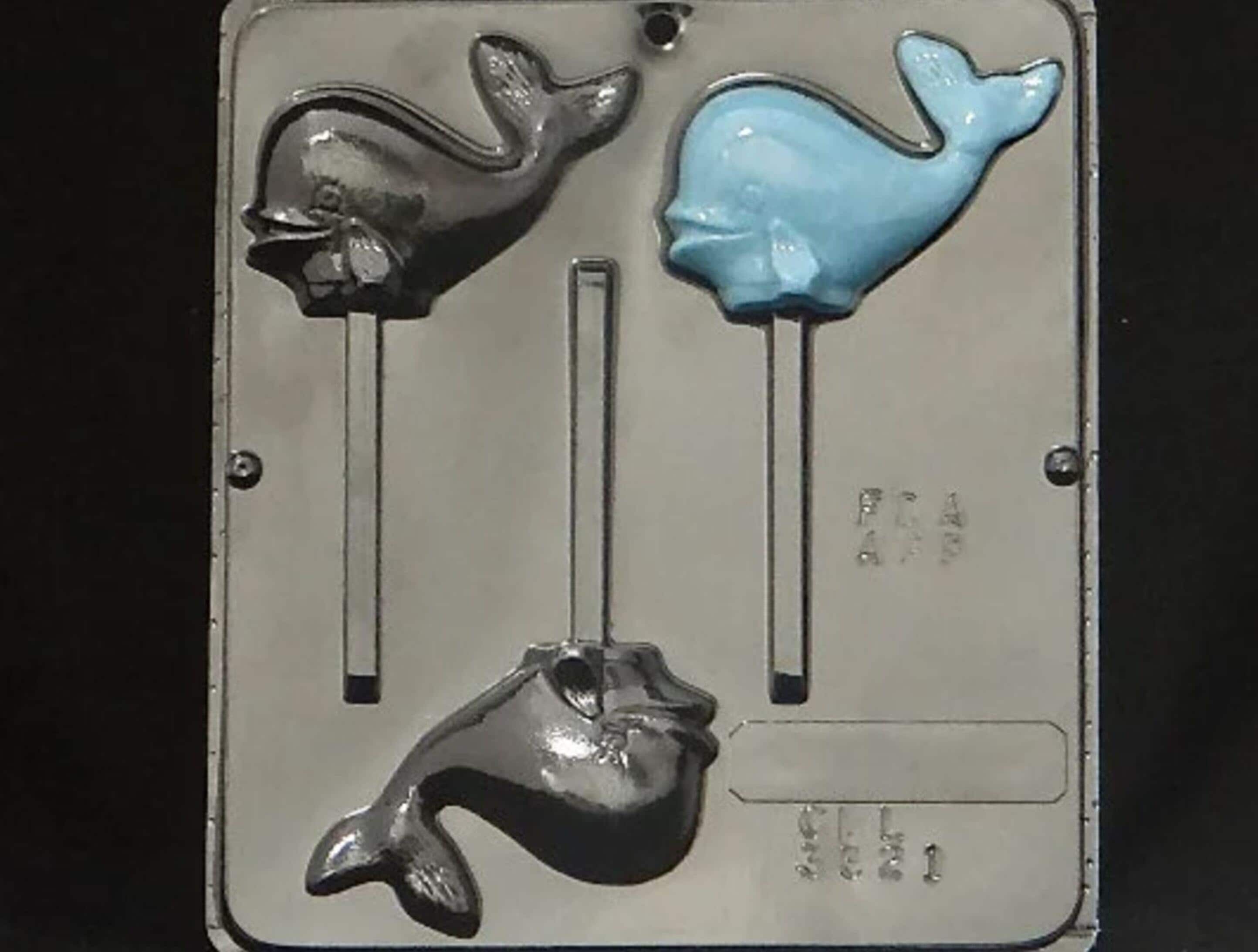 Whale Lollipop Chocolate Candy Mold #3321 - Clear Plastic, DIY Candy Making, NEW