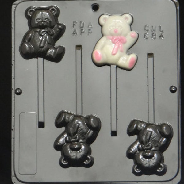 Teddy Bear Lollipop Chocolate Candy Mold Baby Shower 684