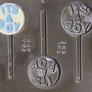 It&#39;s a Boy Lollipop Chocolate Candy Mold Baby Shower 691