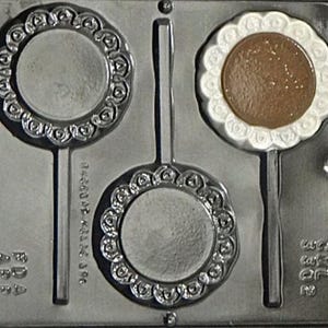 Plain Scalloped Lollipop Chocolate Candy Mold 3302