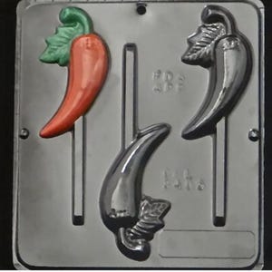 Chili Pepper Lollipop Chocolate Candy Mold 3405