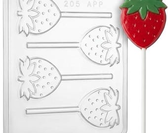 Strawberry Lollipop Chocolate Candy Mold 205