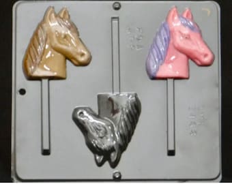 Horse Head Chocolate Candy Mold 3466 Western (3 cavity mold)