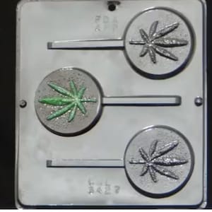 Moule à bonbons au chocolat en forme de sucette et de feuille de marijuana 3427