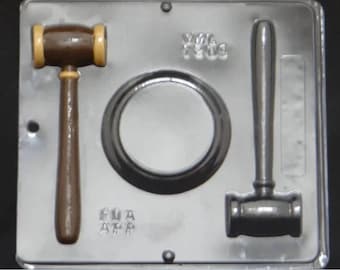 Gavel Set Judge Chocolate Candy Mold 1209