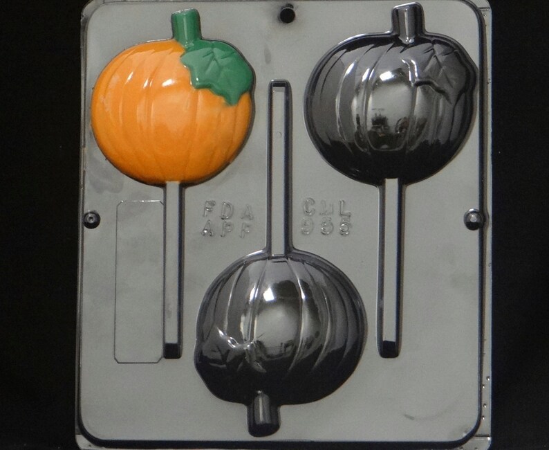 Pumpkin Lollipop Chocolate Candy Mold Halloween 955 Etsy