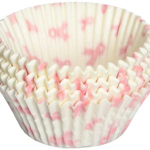 FREE SHIP! in USA Breast Cancer Ribbon Baking Cups Approximately 100 Cups.