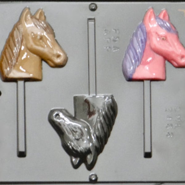 Horse Head Chocolate Candy Mold 3466 Western (3 cavity mold)