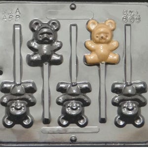 Teddy Bear Lollipop Chocolate Candy Mold 606