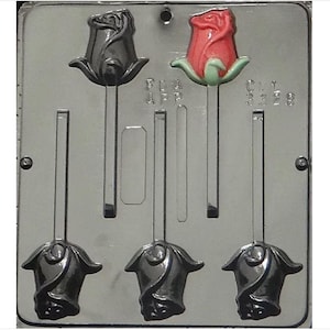 Rose Lollipop Chocolate Candy Mold 3328