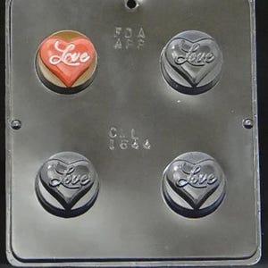 Love Heart Cookie Sandwich Chocolate Candy Mold 1644