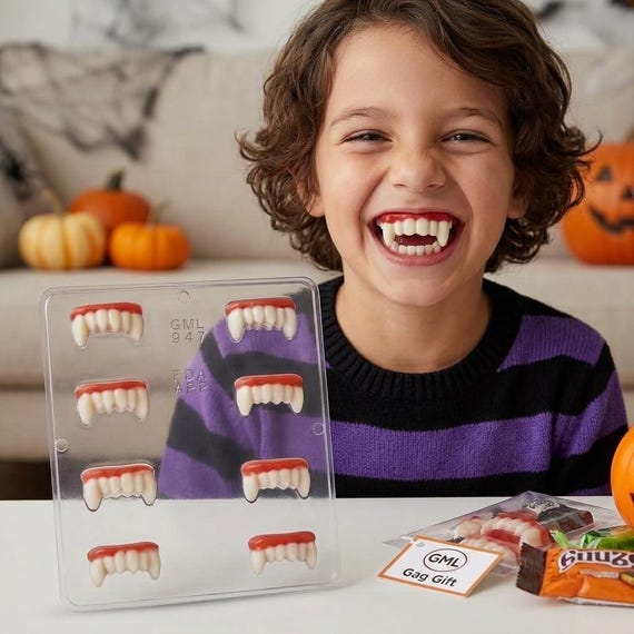 ドラキュラの吸血鬼の歯 チョコレートキャンディ型 ハロウィン 947